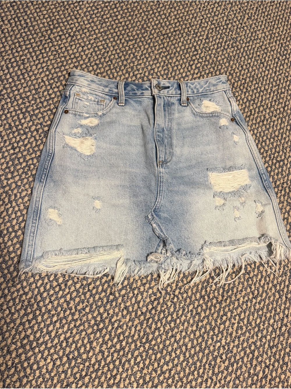 Abercrombie & Fitch Distressed Denim Mini Skirt